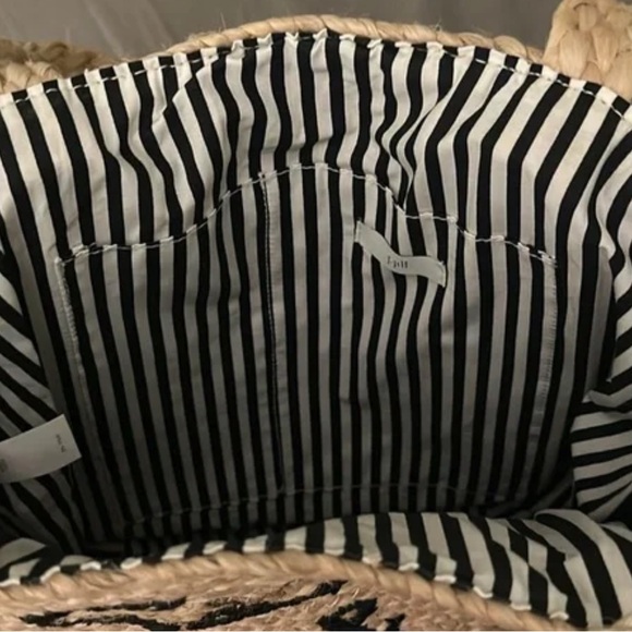NWT J. Jill Beach Bag Straw Sand & Sea Print Fabric Interior Natural One Size - Picture 9 of 9